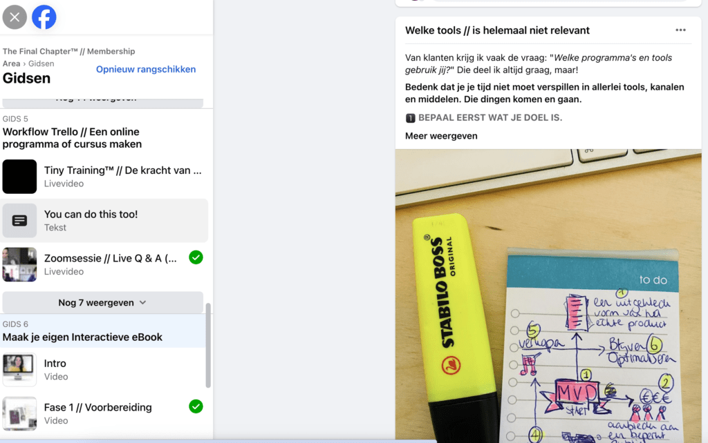 Facebook groep maken met gidsen